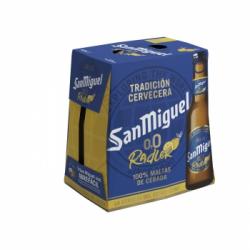 Cerveza San Miguel 0,0 con limón pack de 6 botellas de 25 cl.