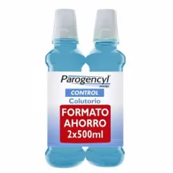 Enjuague bucal anti-bacteriano sabor menta Encías Control Parogencyl pack de 2 unidades de 500 ml.