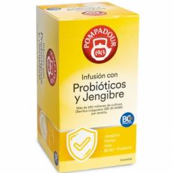 Infusión probióticos y jengibre en bolsitas Pompadur 15 ud.