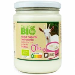 Yogur natural desnatado con leche de cabra pasteurizada ecológica Carrefour 420 g
