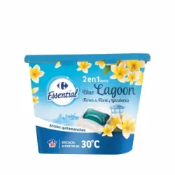 Detergente en cápsulas acción quitamanchas 2en1 blue lagoon Carrefour Essential 30 ud.