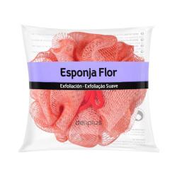 Esponja de baño flor Deliplus exfoliación suave Paquete 1 ud