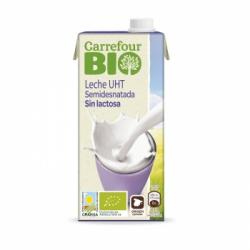 Leche semidesnatada ecológica Carrefour Bio sin lactosa brik 1 l.