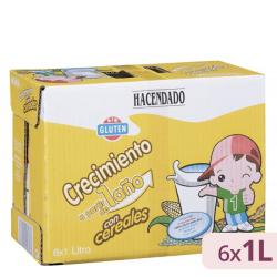 Preparado lácteo crecimiento con cereales +1 año Hacendado 6 bricks X 1 L