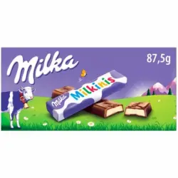 Barrita de chocolate con corazón de leche Milkinis Milka 8 ud.