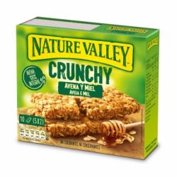 Barritas de avena y miel Crunchy Nature Valley pack de 10 unidades de 21 g.