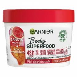 Crema corporal hidratante con sandía y ácido hialurónico para piel deshidratada hidratación 48h Body Superfood Garnier 380 ml.