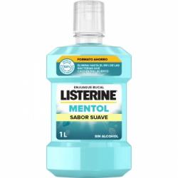 Enjuague bucal mentol sabor suave sin alcohol Listerine 1 l.