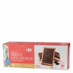 Galletas con tableta de chocolate negro sin azúcar añadido Carrefour 100 g.