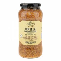 Lenteja pardina cocida categoría extra De Nuestra Tierra 400 g.