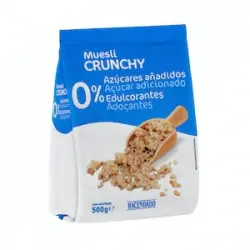Muesli Crunchy Hacendado 0% azúcares añadidos 0% edulcorantes Paquete 0.5 kg