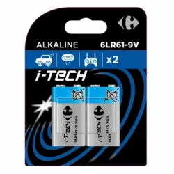 Pilas Alcalinas Carrefour Itech 9V I44/ 6LR61, paquete 2