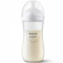 Biberón anticólico tetina de silicona flujo 4 3m+ Natural Response Philips Avent 330 ml.