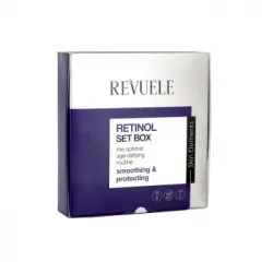 Estuche Revuele Retinol: contorno ojos 25 ml, crema noche 40 ml y sérum noche 30 ml.