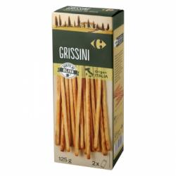 Grissini con aceite de oliva Carrefour 125 g.