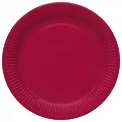 Set de 8 Platos de Cartón 23 cm CARREFOUR - Rojo