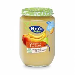 Tarrito de 3 frutas desde 4 meses Hero Baby sin gluten 190 g.