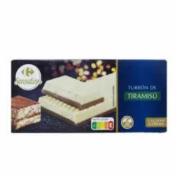 Turrón praliné de tiramisú Carrefour Sensation sin gluten 200 g.