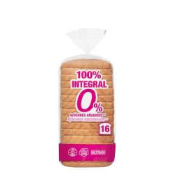 Pan de molde 100% integral Hacendado 0% azúcares añadidos Paquete 0.46 kg