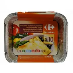 Set 10 Bandejas Profundas de Aluminio CARREFOUR 0,5 l.
