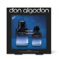 Set de Perfume Don Algodón Hombre: Agua de perfume 100 ml y Agua de perfume 30 ml.