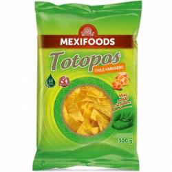 Totopos Chile habanero Mexifood sin gluten y sin aceite de palma 300 g.