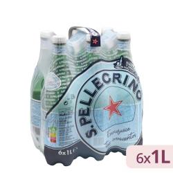 Agua mineral con gas S.Pellegrino grande 6 botellas X 1 L