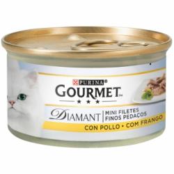Comida húmeda finas lonchas de pollo para gato adulto Purina Gourmet Diamant 85 g