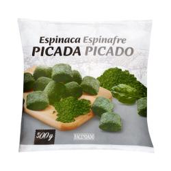 Espinaca picada en porciones Hacendado ultracongelada Paquete 0.5 kg