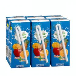 Fruta + leche Mediterráneo Hacendado 6 mini bricks X 200 ml