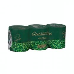 Guisantes extra Hacendado 3 latas X 0.12 kg