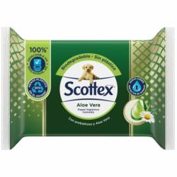 Papel higiénico húmedo con aloe vera Sensitive Scottex 66 ud.