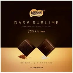 Bombones de chocolate negro 70% cacao Nestlé Dark Sublime 85 g.
