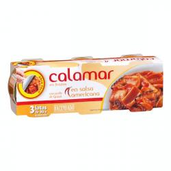 Calamar en salsa americana Hacendado 3 latas X 0.059 kg