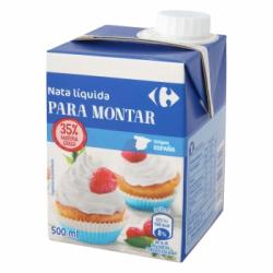 Nata para montar líquida Carrefour 500 ml.