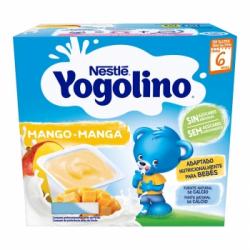 Postre lácteo de mango desde 6 meses Nestlé Yogolino sin gluten pack de 4 unidades de 100 g.