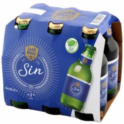 Cerveza sin alcohol pack de 6 botellas de 25 cl.