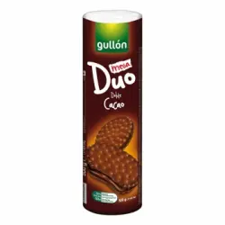 Galletas rellenas doble cacao mega Dúo Gullón 500 g.