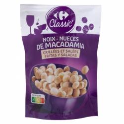 Nueces de macadamia fritas y saladas Carrefour 100 g.