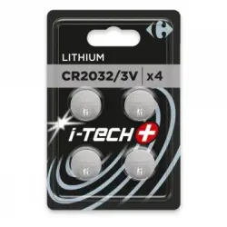 Pilas de Botón Carrefour CR2032, paquete 4