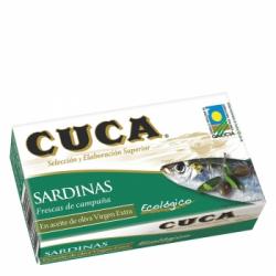 Sardinas en aceite de oliva virgen extra ecológico Cuca 85 g.