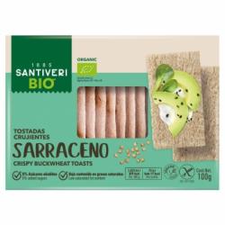 Tostadas crujientes de trigo sarraceno sin azúcar añadido ecológicas Santiveri sin gluten y sin lactosa 100 g.