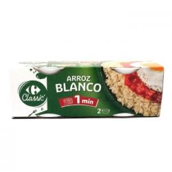 Arroz blanco cocido Classic Carrefour sin gluten pack de 2 unidades de 250 g.