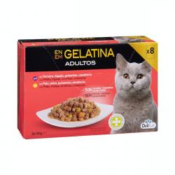 Bocaditos en gelatina gato adulto Delikuit 8 ud. X 0.1 kg