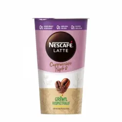 Café latte cappuccino desnatado triple 0 Nescafé sin gluten, sin lactosa y sin azúcar añadido 205 ml.