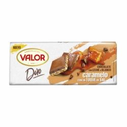 Chocolate con leche & blanco caramelo con toque de sal Valor 170 g.