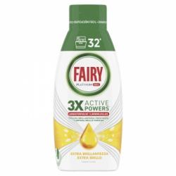 Lavavajillas a máquina aroma limón Platinum Gel Fairy 32 lavados.