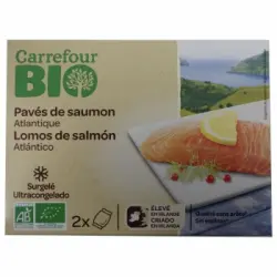 Lomo de salmón congelado ecológico Carrefour Bio 200 g.