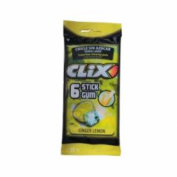 Chicles sabor ginger lemon sin azúcar Clix pack de 3 ud.