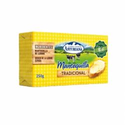 Mantequilla tradicional sin sal Central Lechera Asturiana sin colorantes 250 g.